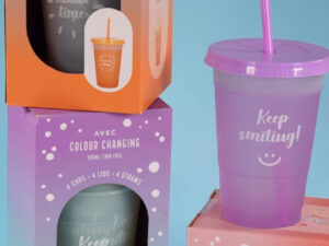 Spalvą keičiančių gertuvių rinkinys su šiaudeliais „Avec“