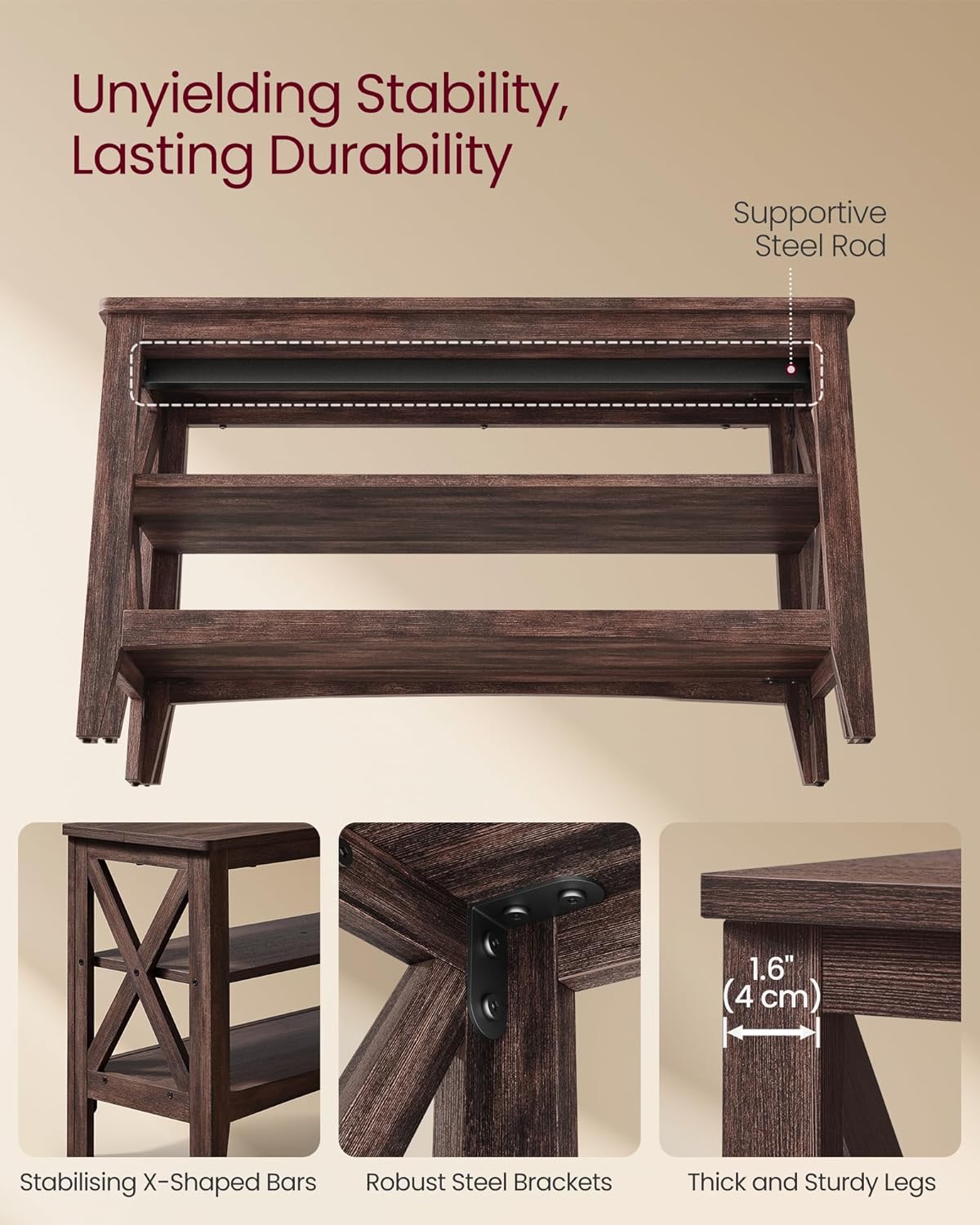 Universalus suoliukas - lentyna „Maroon“ - Image 6