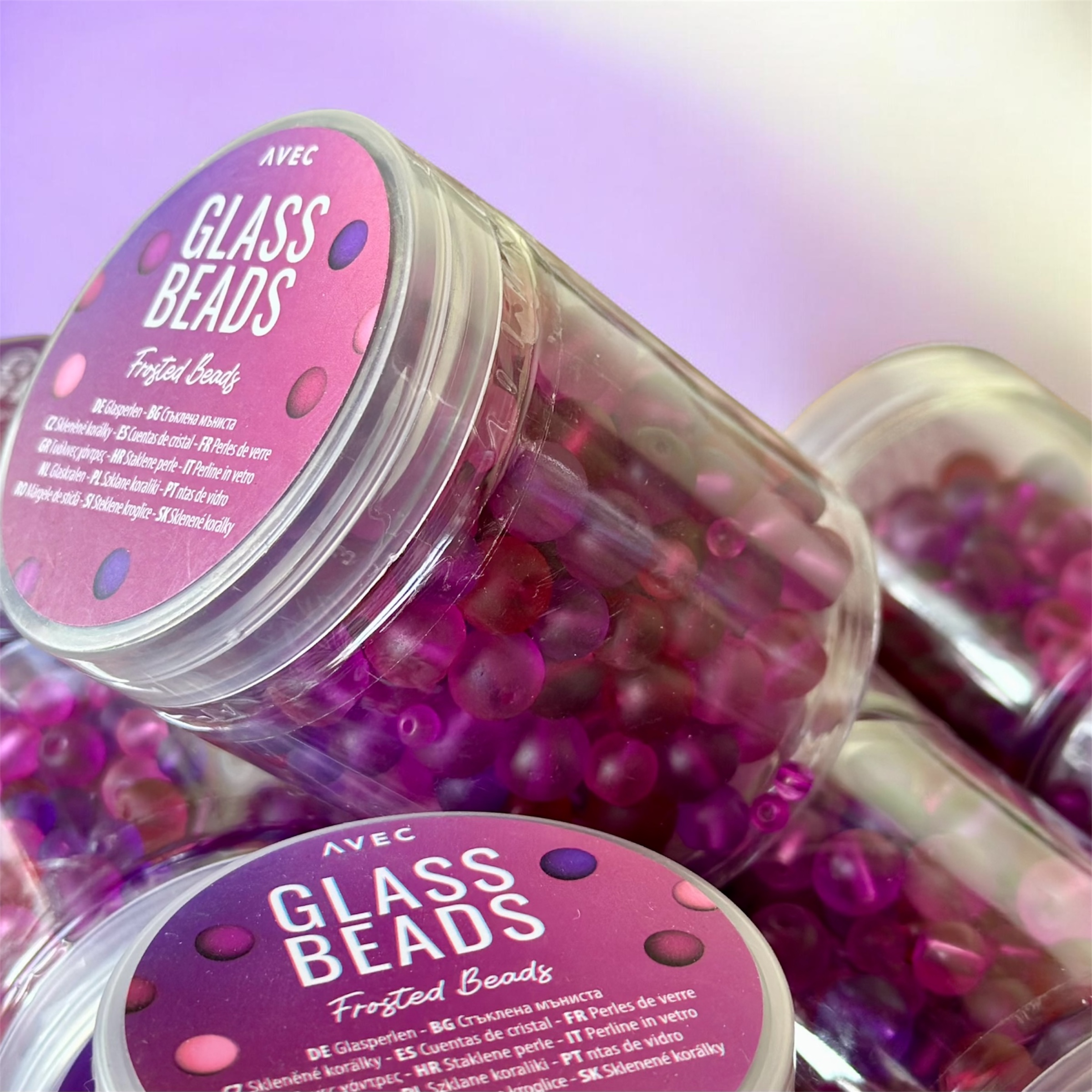 Stikliniai karoliukai „Avec“