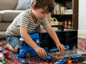 Sunkvežimis su mini automobiliais