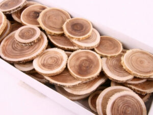 Dekoratyviniai natūralūs mediniai diskeliai