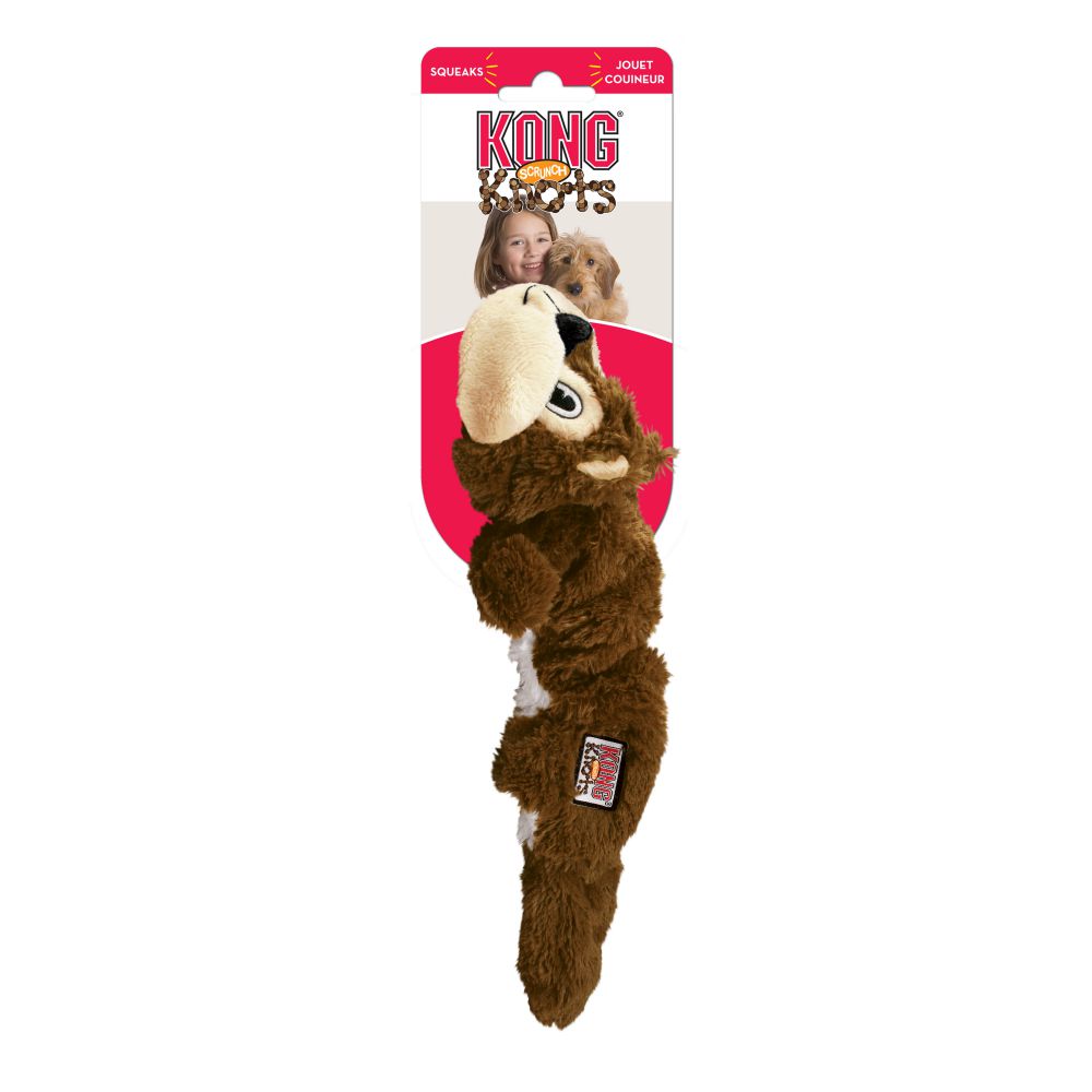 KONG knots patvarus pliušinis žaislas šunims „Squirrel“ S/M - Image 3