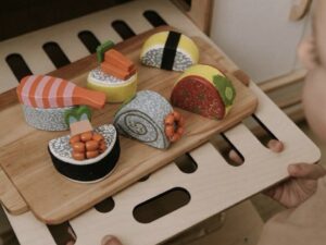 Vaikiškas medinis sushi rinkinys