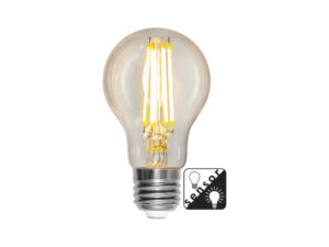Dekoratyvinė E27 LED lemputė su šviesos/tamsos jutikliu „A60 Sensor Clear“
