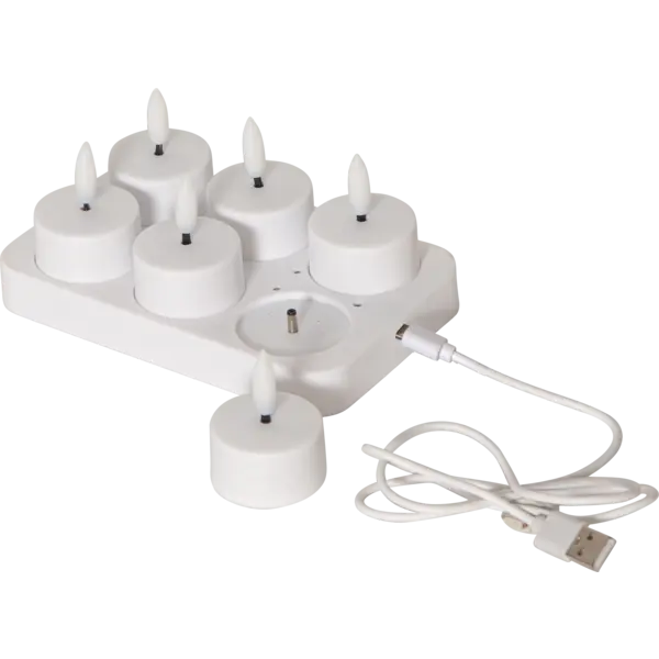 Pakraunamų LED žvakių komplektas „Flamme Charge“ - Image 3