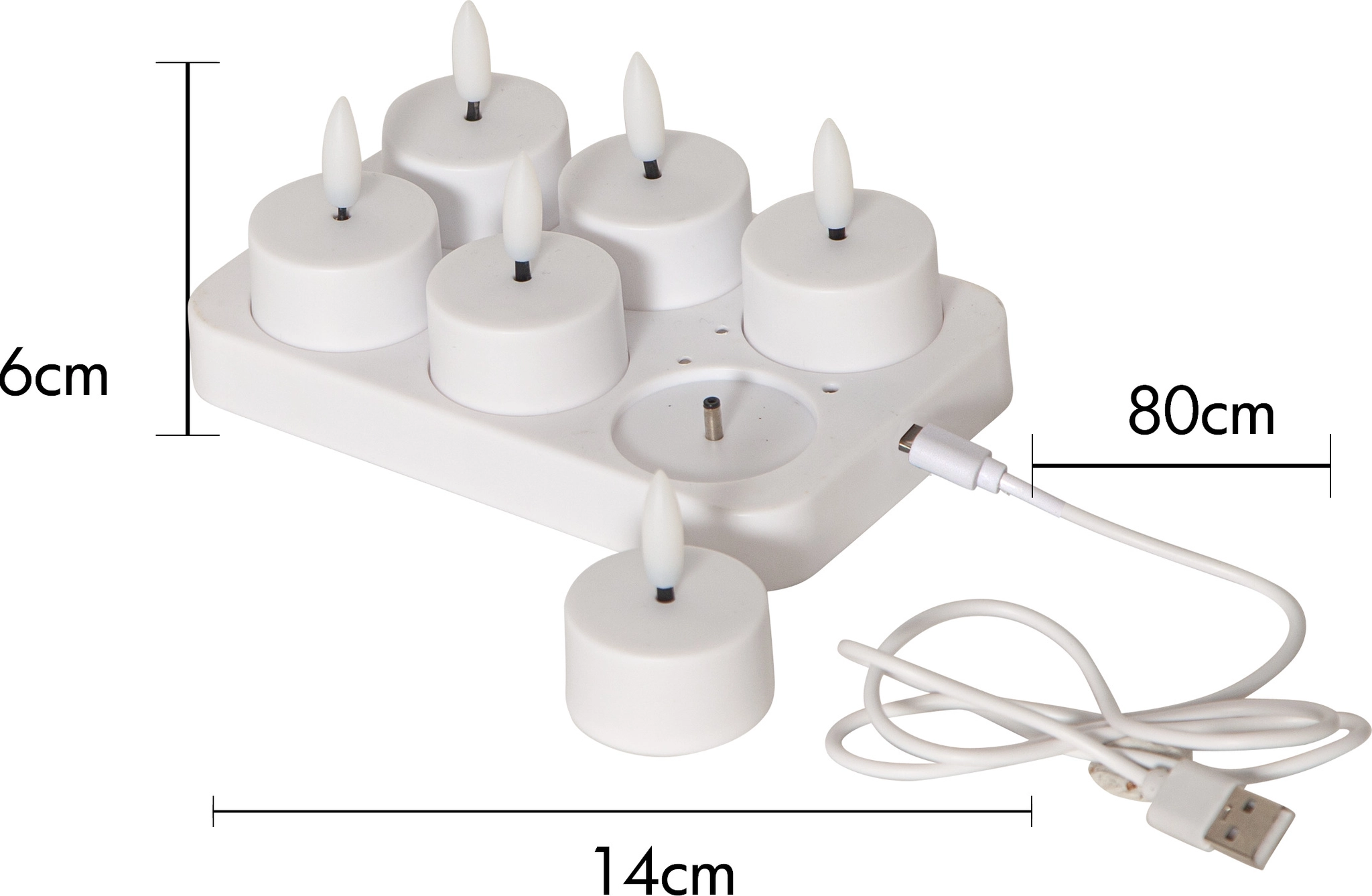 Pakraunamų LED žvakių komplektas „Flamme Charge“ - Image 8