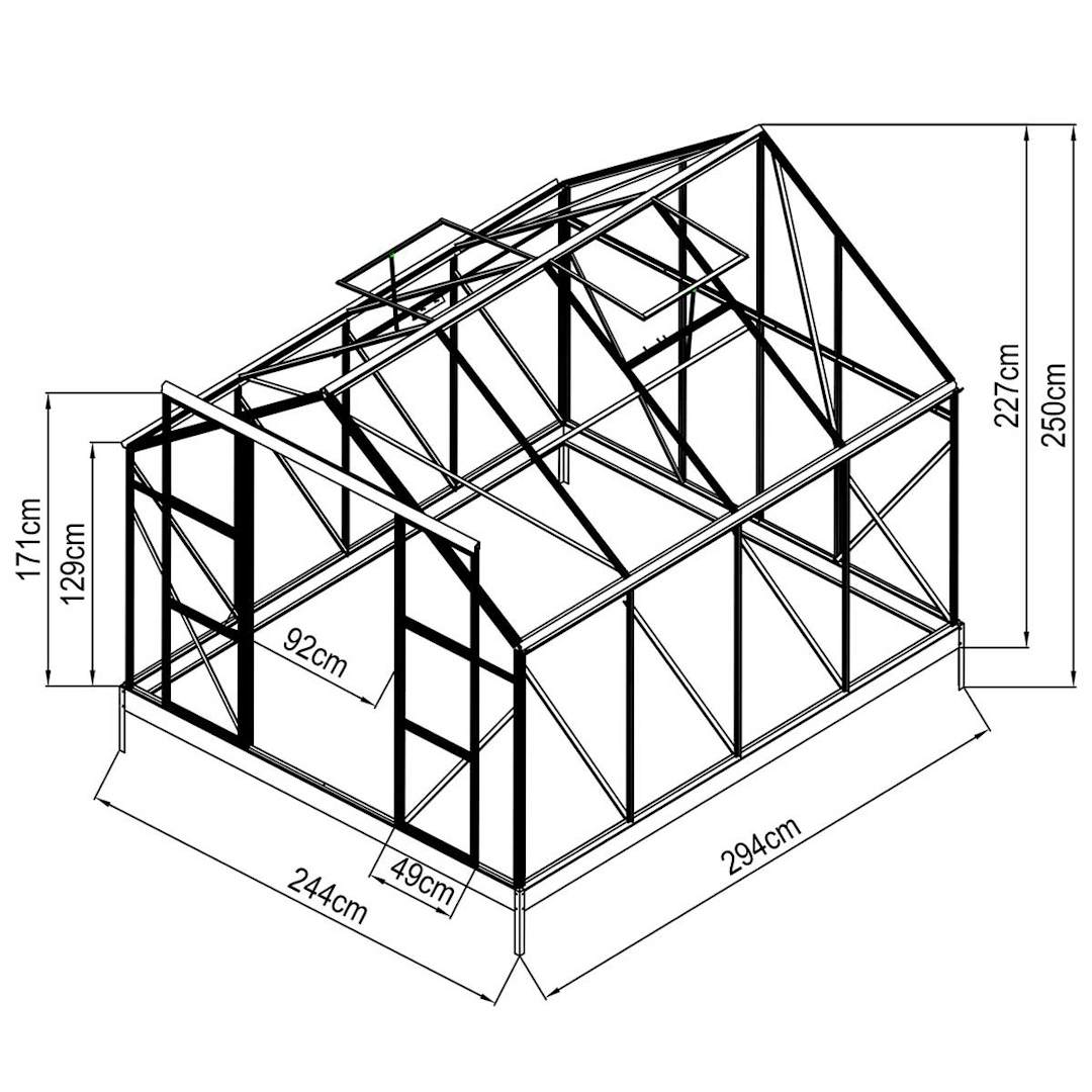 MetalCraft šiltnamis be pamatinio profilio „142-1-44“ 7,2 m² - Image 2