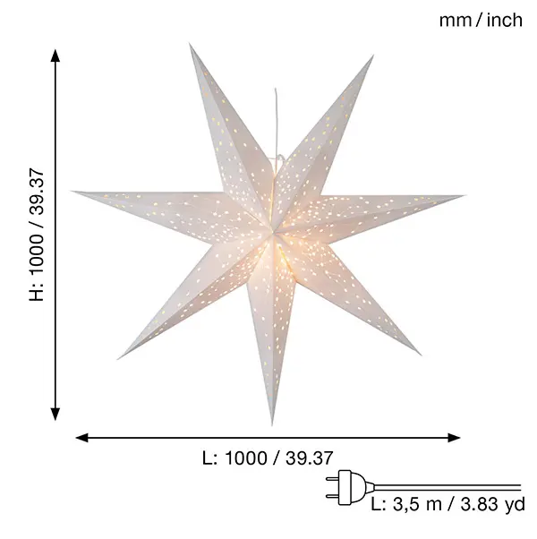 Popierinė žvaigždė su LED maitinimu „Galaxy“ - Image 6