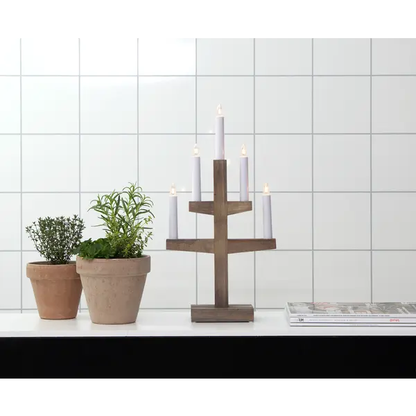 Medinė LED žvakidė „Trapp“ - Image 3