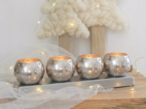 Metalinė LED žvakidė „Bubbles“