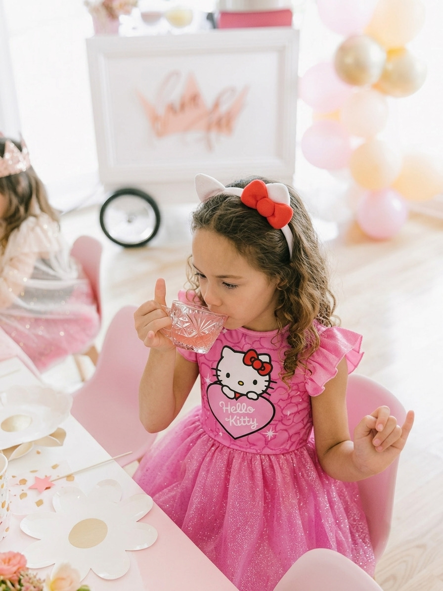 Vaikiška suknelė su lankeliu „Hello Kitty“ - Image 2