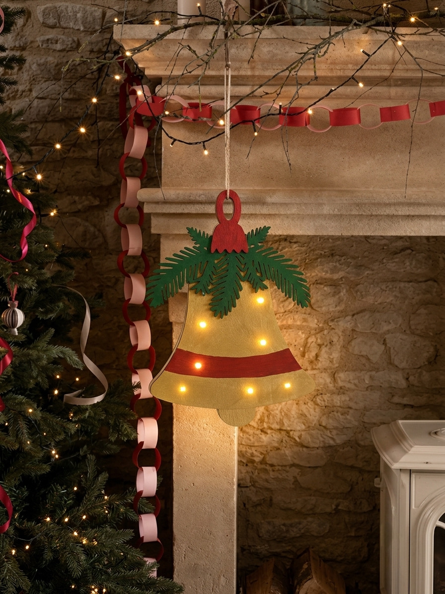 Medinė kalėdinė dekoracija „Jingle Bell“
