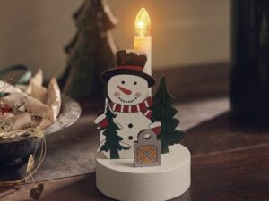 Medinė LED žvakidė „Frosty“