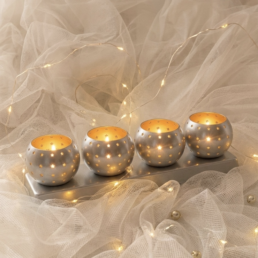 Metalinė LED žvakidė „Bubbles“ - Image 2