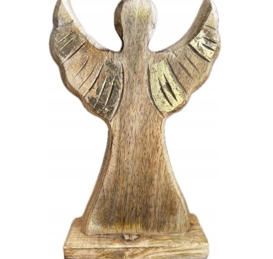 Medinė Kalėdinė dekoracija „Golden Angel“ - Image 2
