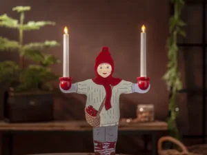 Medinė LED žvakidė „Sundborn“