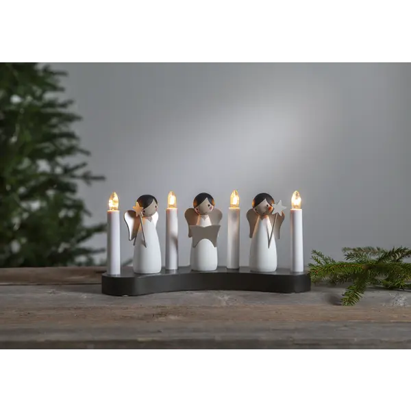 Medinė LED žvakidė „Angel Choir“ - Image 3