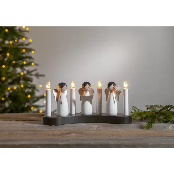 Medinė LED žvakidė „Angel Choir“ - Image 4