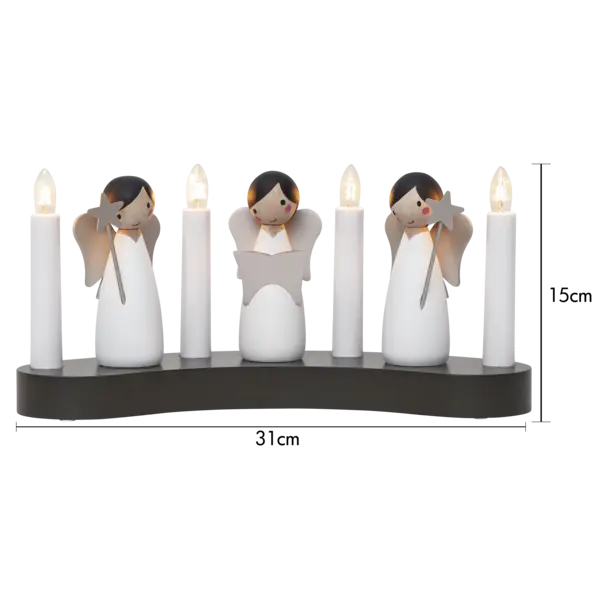 Medinė LED žvakidė „Angel Choir“ - Image 6