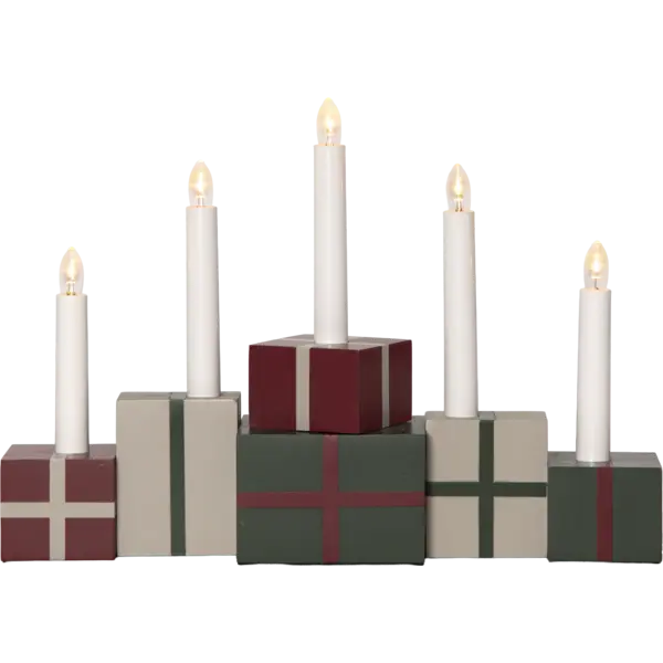 Medinė LED žvakidė „Gifts“ - Image 3