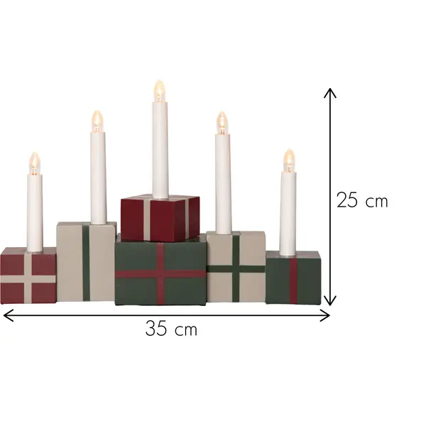 Medinė LED žvakidė „Gifts“ - Image 4