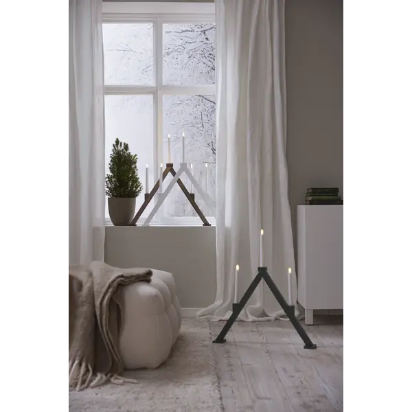 Sulankstoma medinė LED žvakidė „Vika“ - Image 3