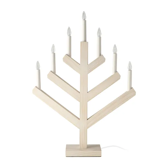 Medinė LED žvakidė „Pine White Washed“ - Image 5