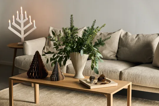 Medinė LED žvakidė „Pine White Washed“ - Image 3