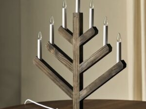 Medinė LED žvakidė „Pine Dark Oil“