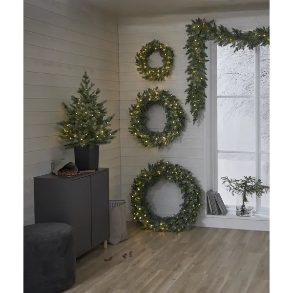 Dirbtinė eglutė vazonėlyje su LED apšvietimu „Greyland“ 95cm - Image 3