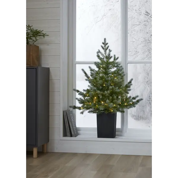 Dirbtinė eglutė vazonėlyje su LED apšvietimu „Greyland“ 95cm - Image 2